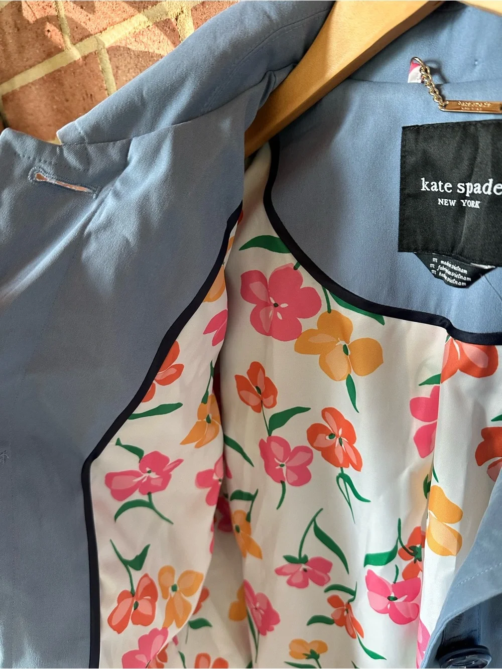 kate spade Single-Breasted Rain Trench Coat in Indian Sapphire